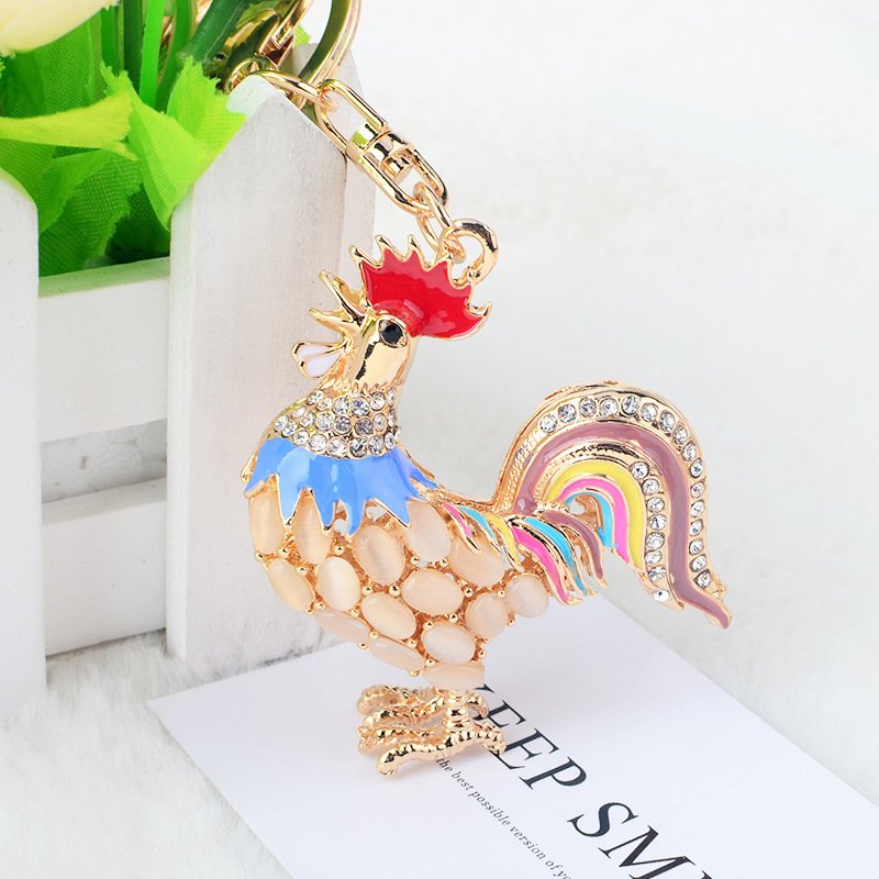 Móc Khóa Hợp Kim Cao Cấp Gà Trống Siêu Dễ Thương Chọn Màu (size 55 x 45 mm)
