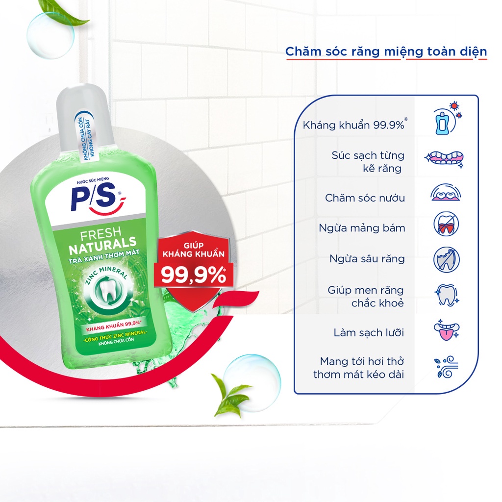 Nước Súc Miệng P/S Fresh Naturals chai 300ml
