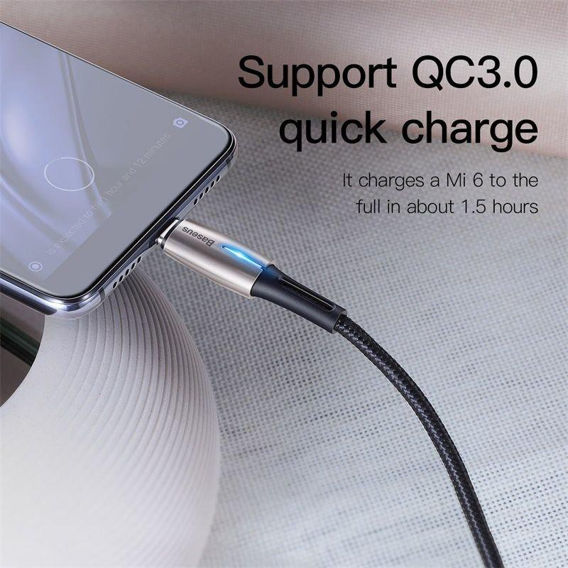 Cáp sạc nhanh & truyền Data Baseus Water Drop-Shaped Lamp C to C (3A, 20V, 60W, Power Delivery, QC3.0 Quick Charge)