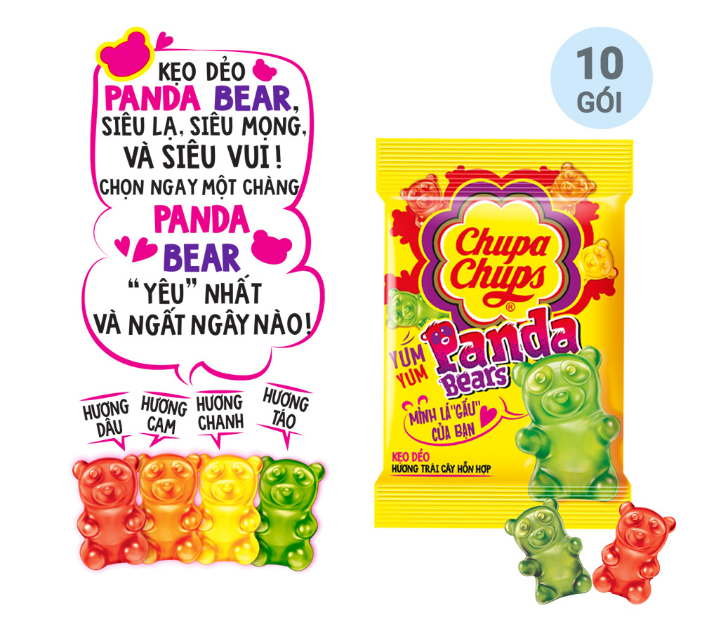 [Siêu thị WinMart] - Kẹo dẻo Chupa chups gấu panda gói 90g