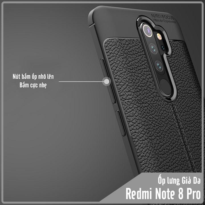 Ốp lưng cho Xiaomi Redmi Note 8 Pro Giả da chống sốc Auto Focus