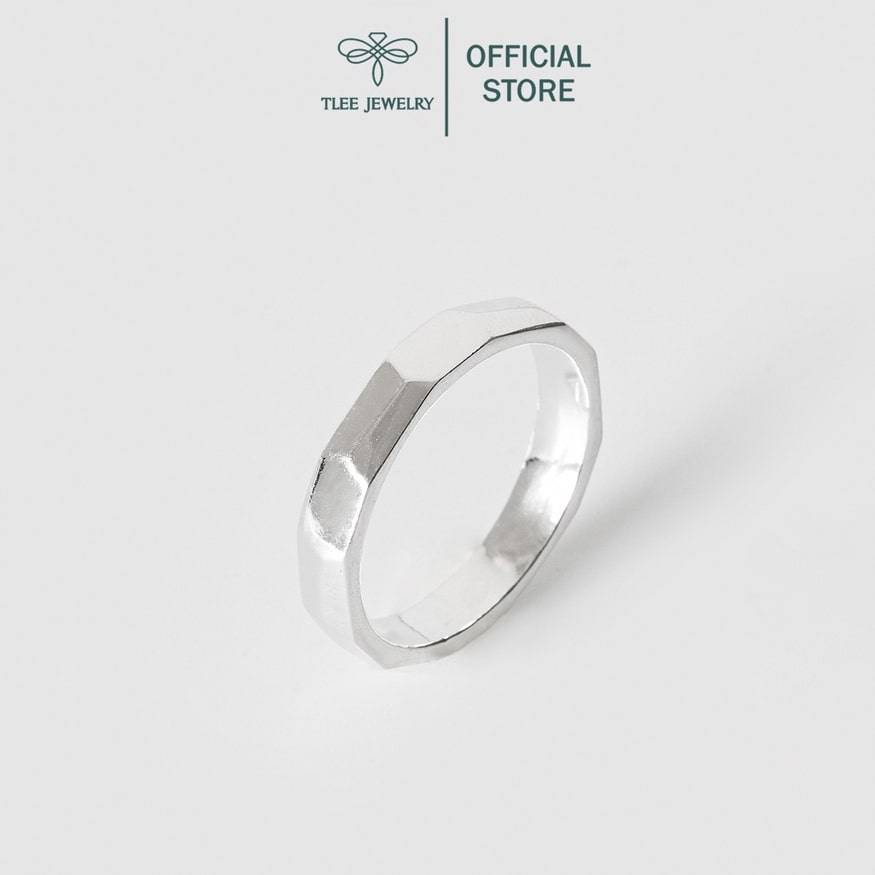 Nhẫn bạc TLEE đa giác dày dặn basic TleeJewelry A0276