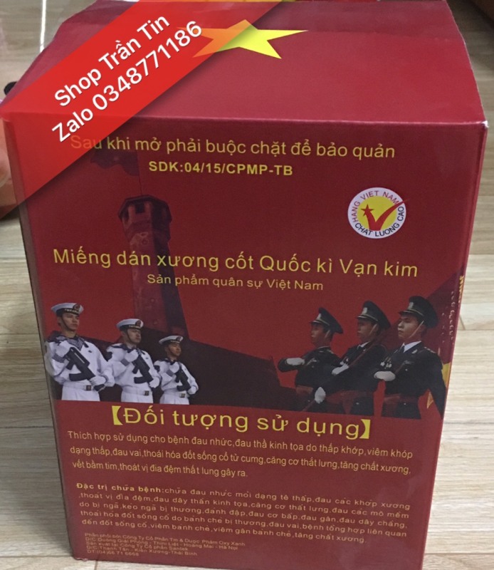 miếng dán xương cốt quốc kì vạn kim 6 lính đỏ sẫm
