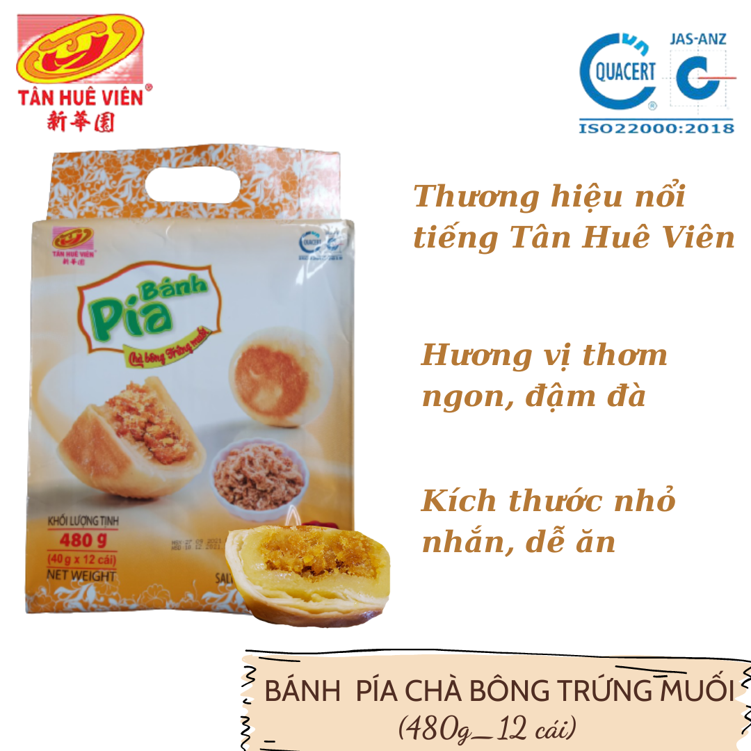 BÁNH PÍA MINI CHÀ BÔNG TRỨNG MUỐI (480g_12 cái)