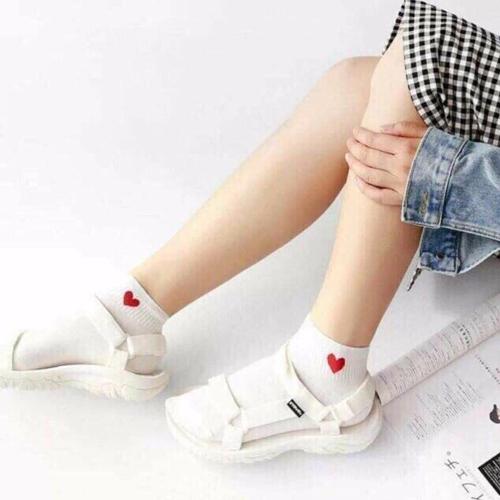 ComBo 10 Đôi Tất In Hình Trái Tim Siêu Hot