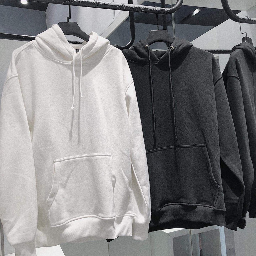 [4.4 HOÀN TIỀN 15%][HCM]ÁO KHOÁC NỈ HOODIE TRƠN NÓN 2 LỚP DÀY DẶN UNISEX 2T STORE - TRẮNG