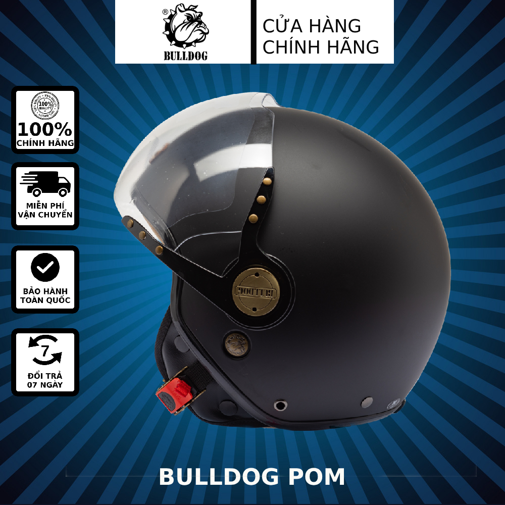 Bulldog pom helmet-matte black