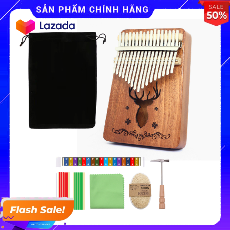Đàn kalimba 17 phím tặng stick màu và búa chỉnh âm GECKO327
