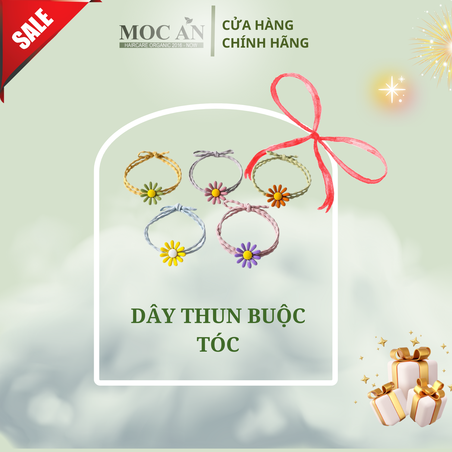 Thun cột tóc 3 dây hạt trân châu trắng