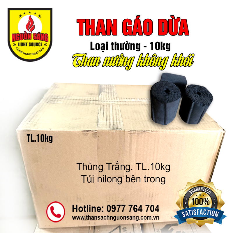 Than Gáo Dừa (10kg) Than nướng không khói. Uy Tín tại TP.HCM. Giao hàng Nhanh.