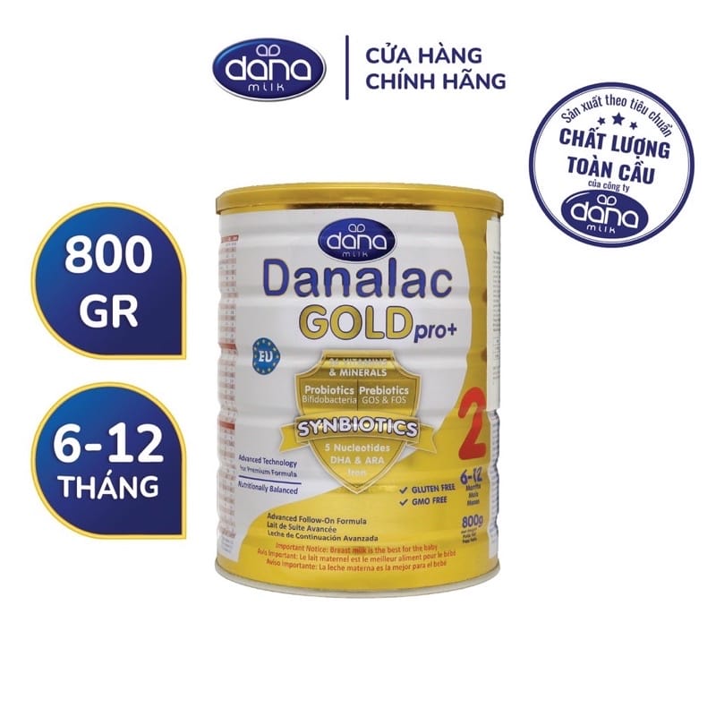 Sữa bột DANALAC GOLD pro+ 2 - Hộp 800g