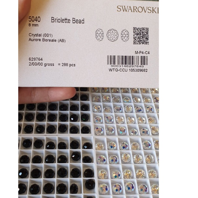 Bán lẻ 1 hạt pha lê Swarovski bánh cam 8li