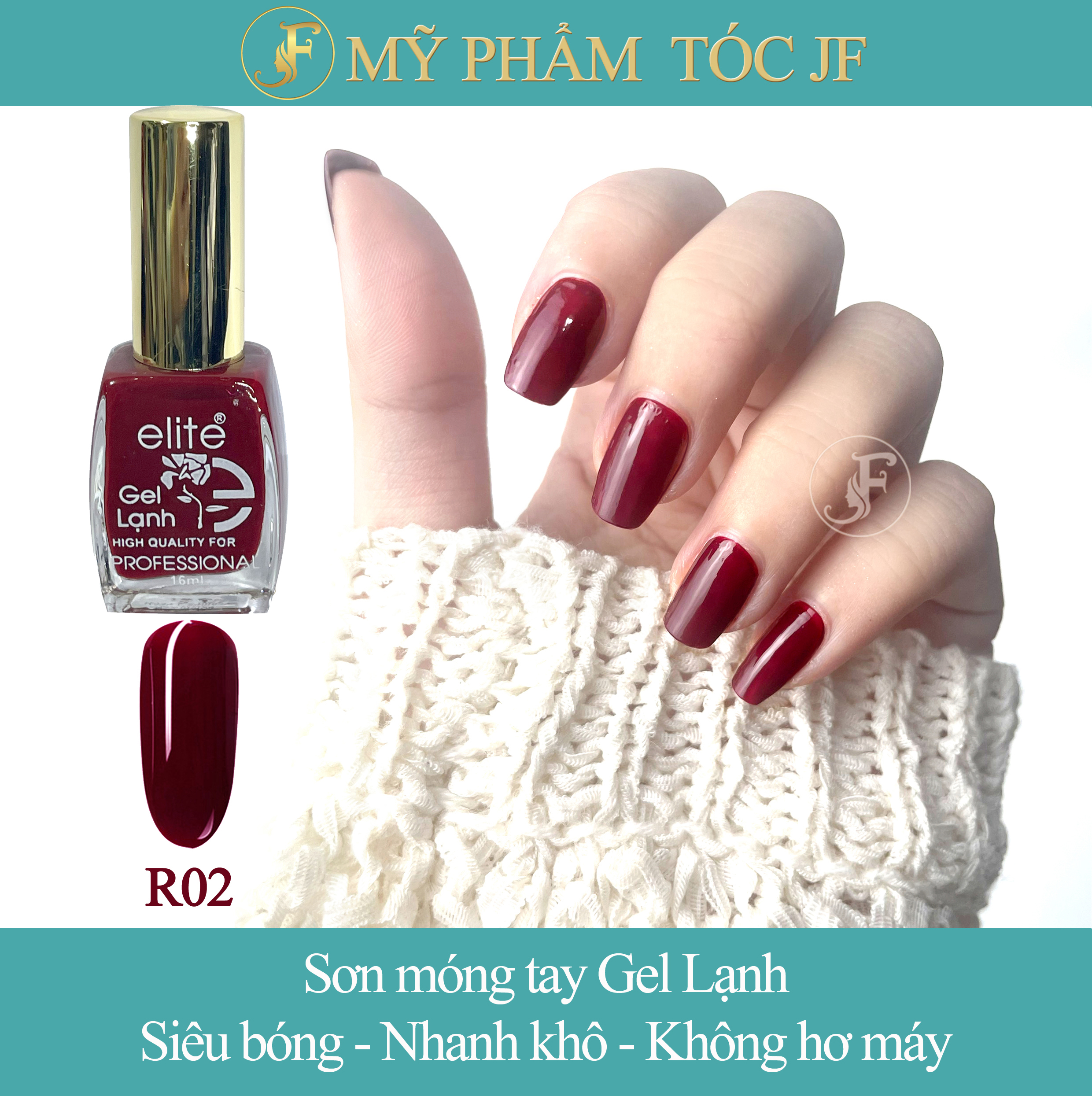 Sơn móng tay gel lạnh cao cấp 16ml màu đỏ đô - đỏ mận (không cần hơ máy)