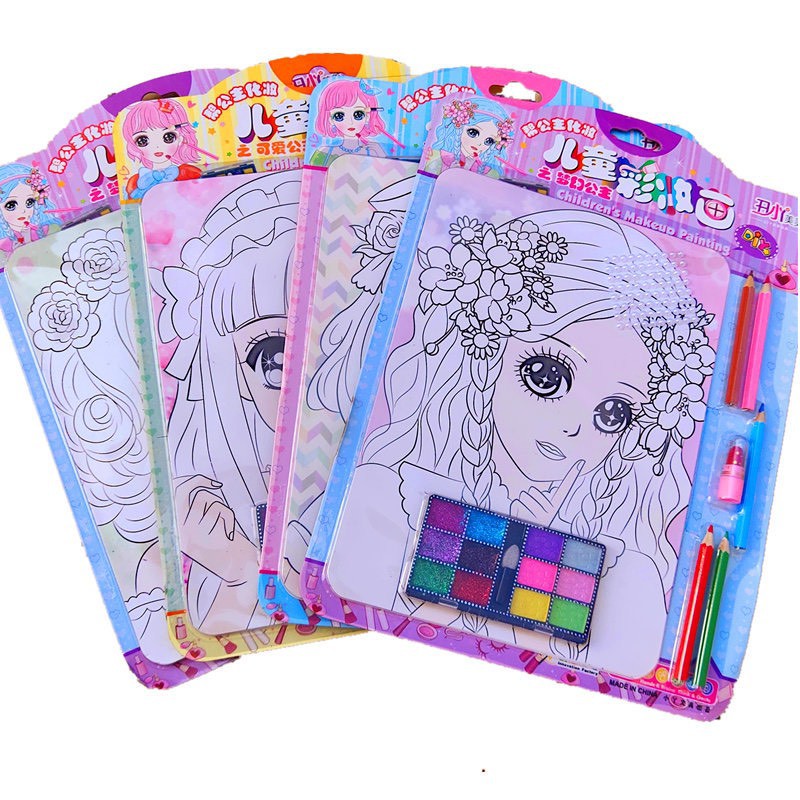 [Mới Về] Bộ Tranh Trang điểm tô màu công chúa kèm son cho bé gái