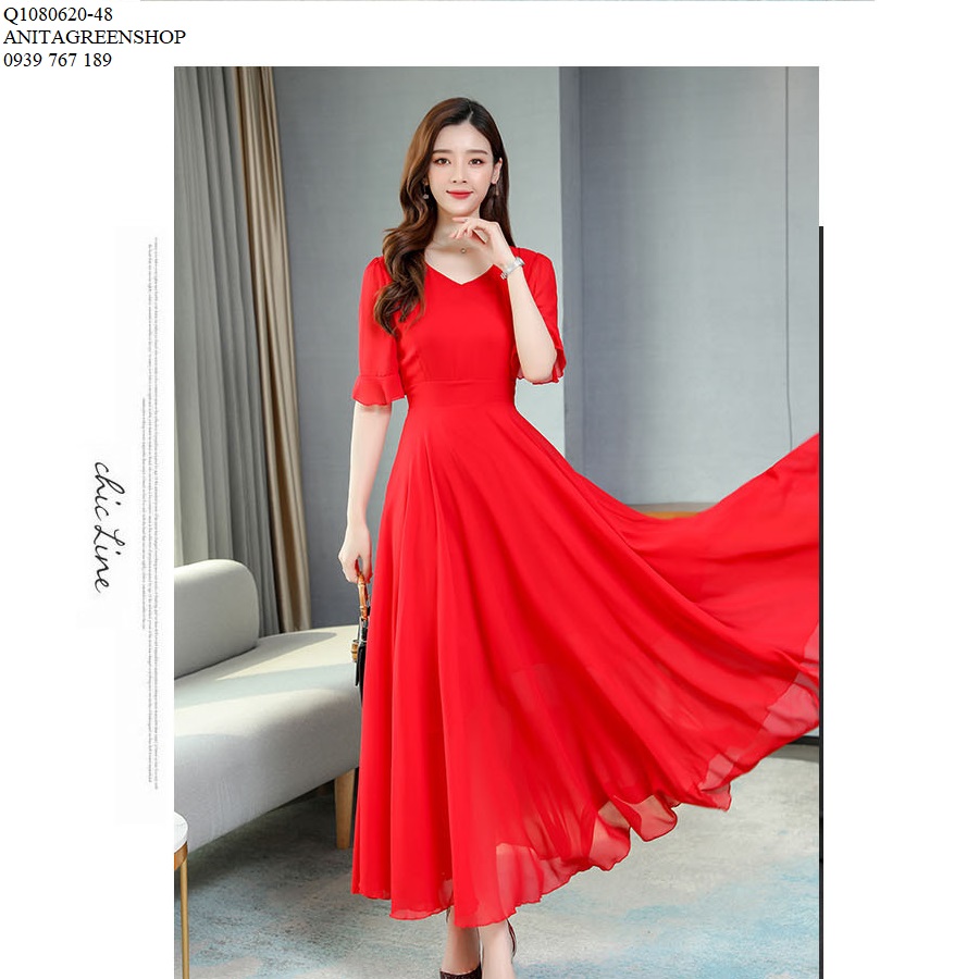 Q1080620 đầm voan maxi thời trang