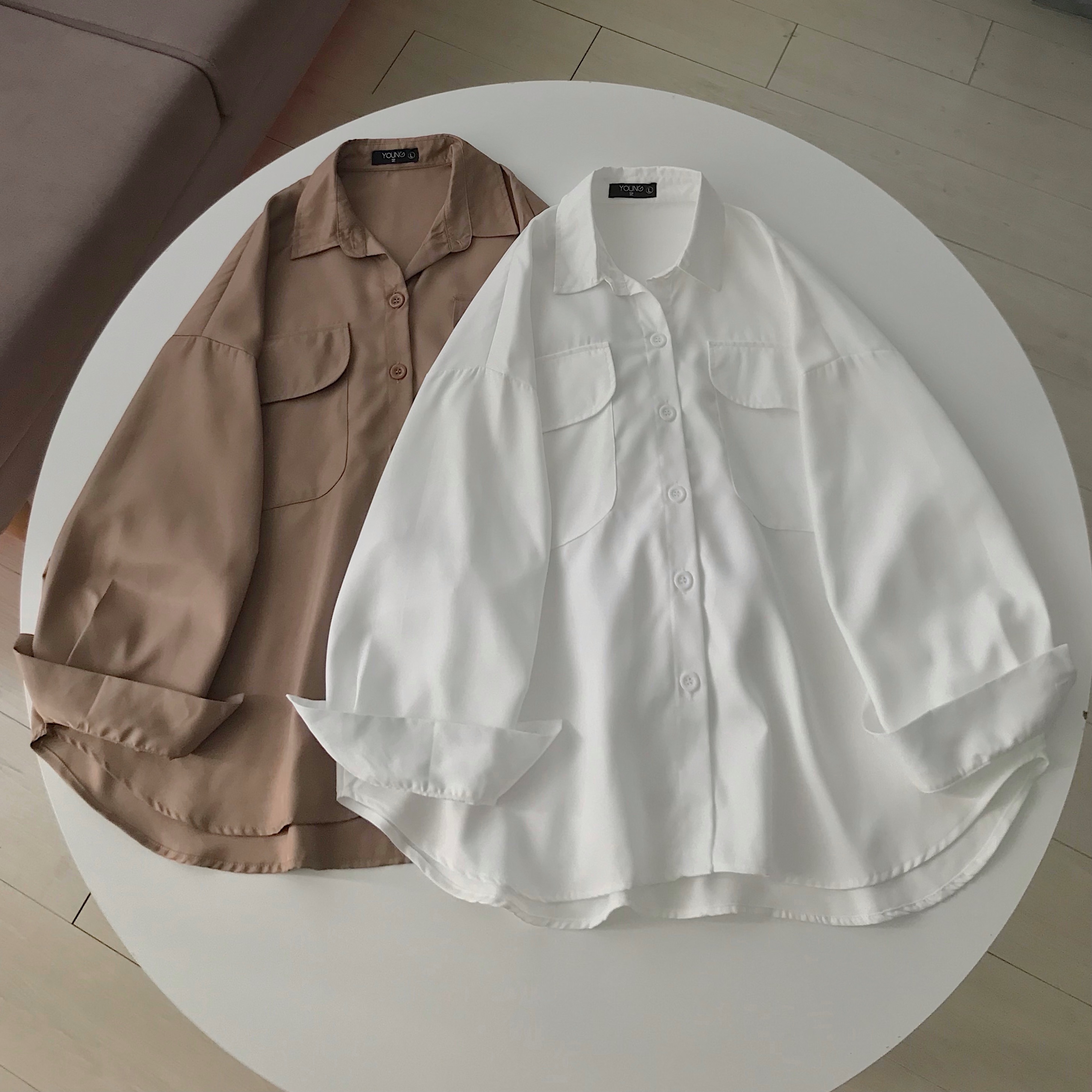 Áo sơ mi nữ kiểu form rộng jem studio tay bồng 2 màu basic dễ phối dồ style hàn quốc diiu 10400