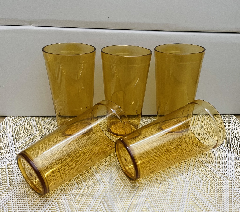 Sét 5 Ly Nhựa Màu Cam [ Dung Tích : 470ml ]