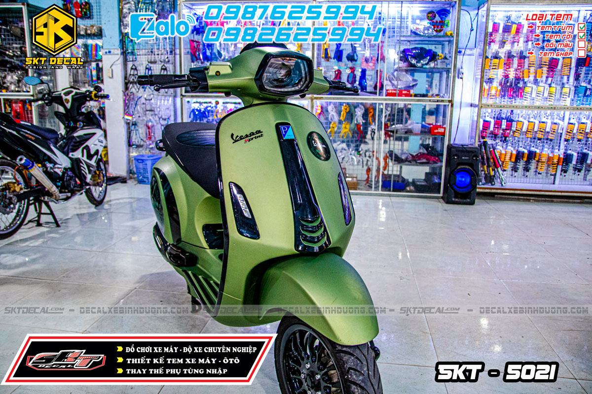 tem rời xe vespa xanh đen đồng hồ