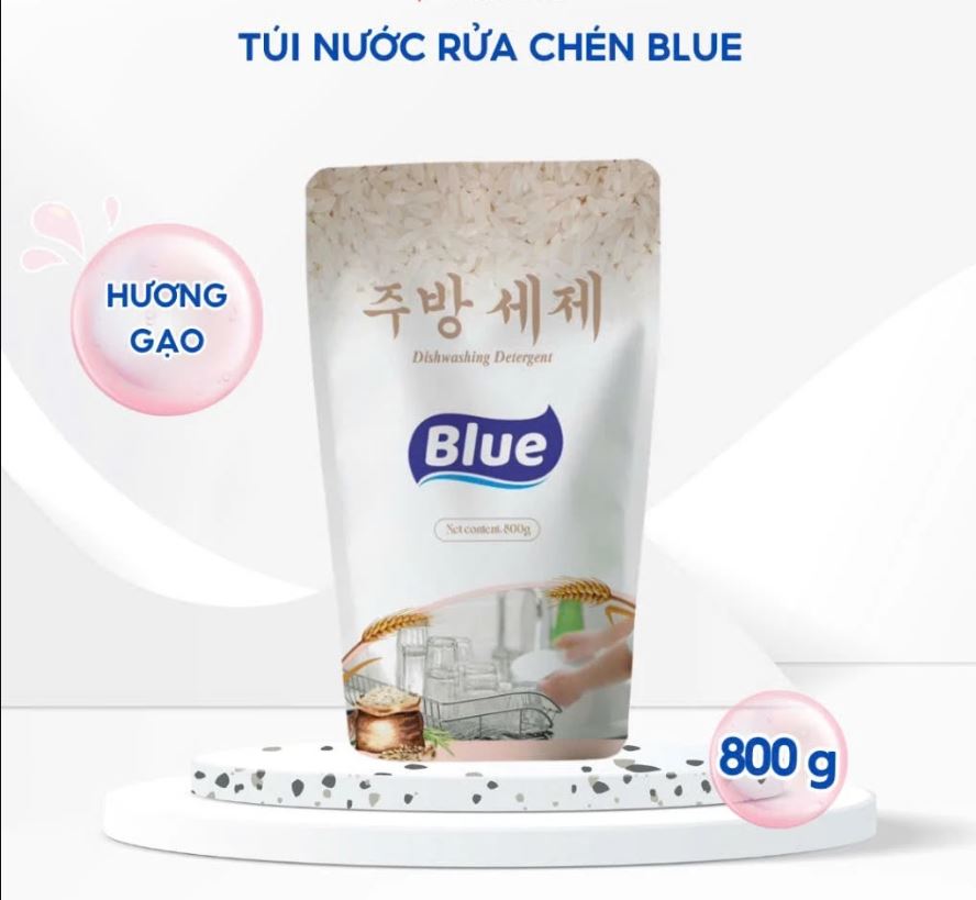 Nước Rửa Chén Bát Blue Tinh Chất Gạo Dung Tích 800ml