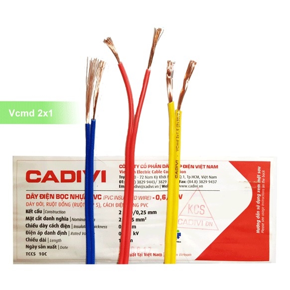 [Cadivi] Double Electrical Wire [100m Roll] Vcmd / 2X0.5 - 2X0.75 - 2X1.0 - 2X1.5 (mm)
