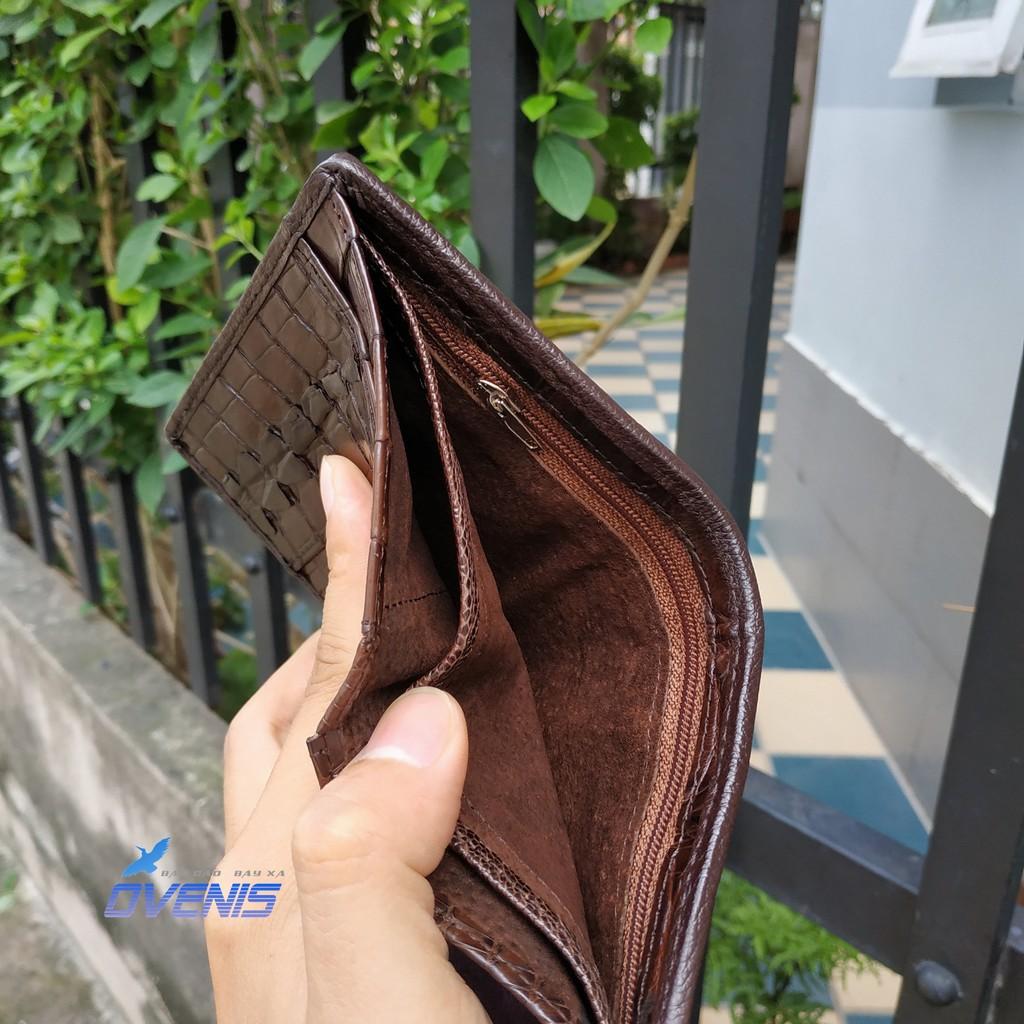 [FREE SHIP] Ví Cá Sấu Dáng Đứng 2 Mặt Sang Trọng. Da Cá Sấu Thật 100%