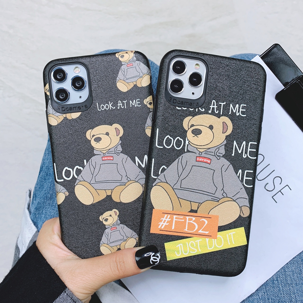 Ốp Lưng Da IMD Look at me Bear