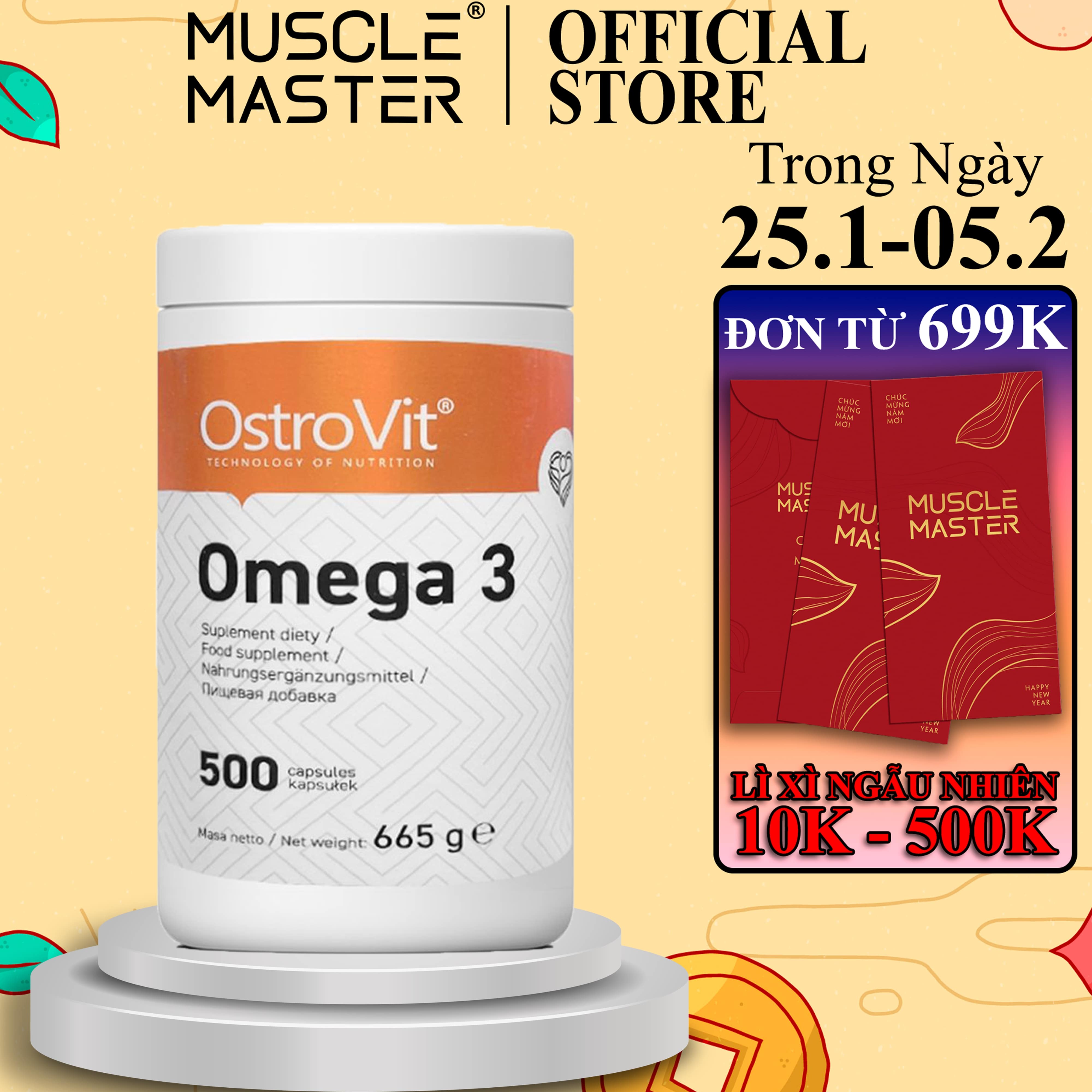 [HCM] Viên Dầu Cá Ostrovit Omega 3 500 Viên