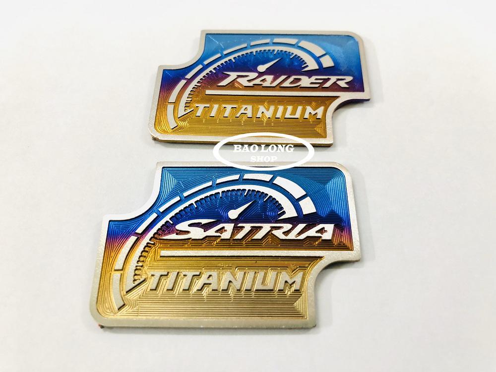 Tem Titanium 3D dán nắp dầu Satria,Raider