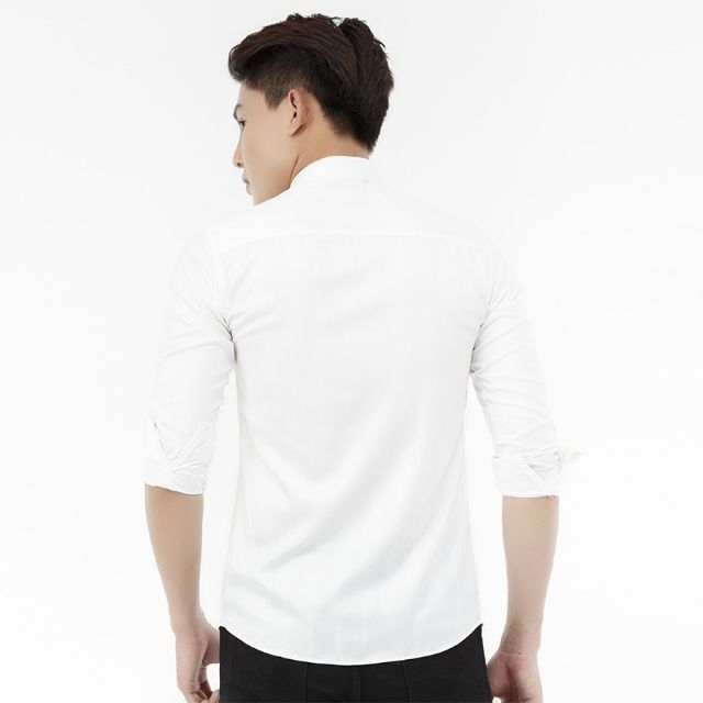 [HCM]ÁO SOMI NAM TRẮNG TRƠN CHẤT KATE LỤA BINTORE94 MS087