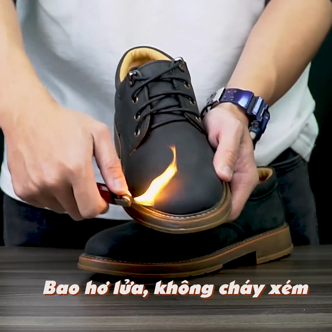Giày nam đốc buộc dây da bò đế kếp cao cấp [ĐỐC X]