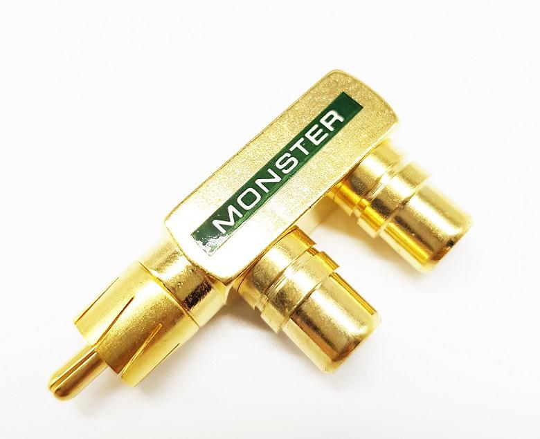 Đầu jack chia AV/RCA/Video 1 ra 2 Monster (Vuông góc - 2 chiếc)