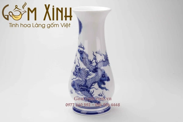 Lọ cắm hoa ban thờ rồng phượng (Đồ thờ Bát Tràng)