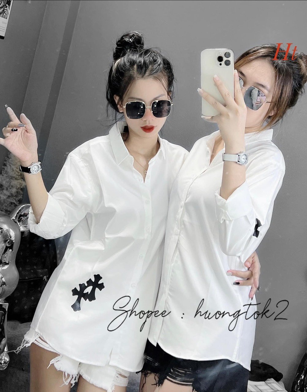 áo sơ mi chữ thập chất thô lụa HÓT HÓT HÓT