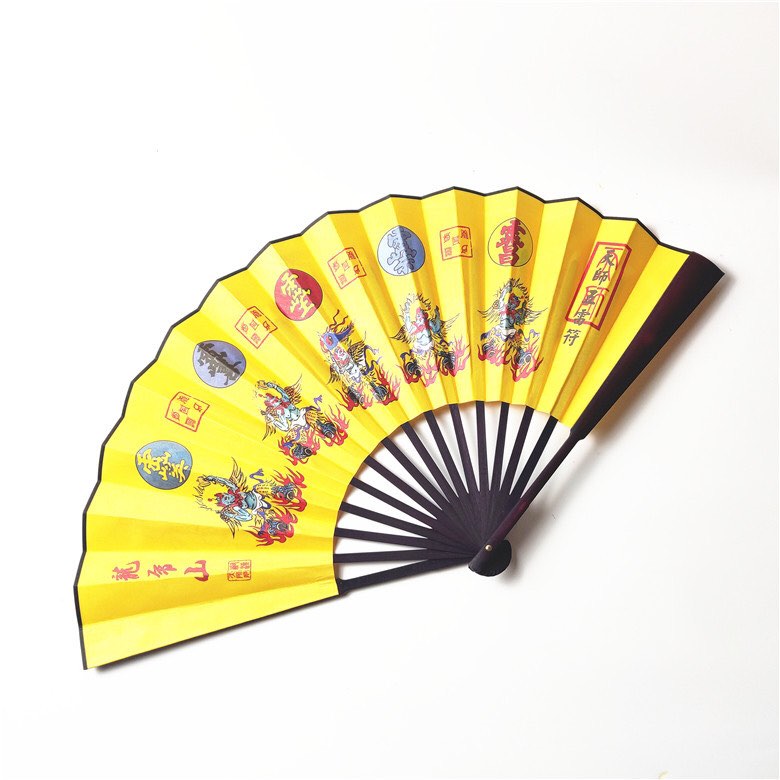 Quạt lụa Ngũ Lôi lụa phiến tặng kèm kệ gỗ
