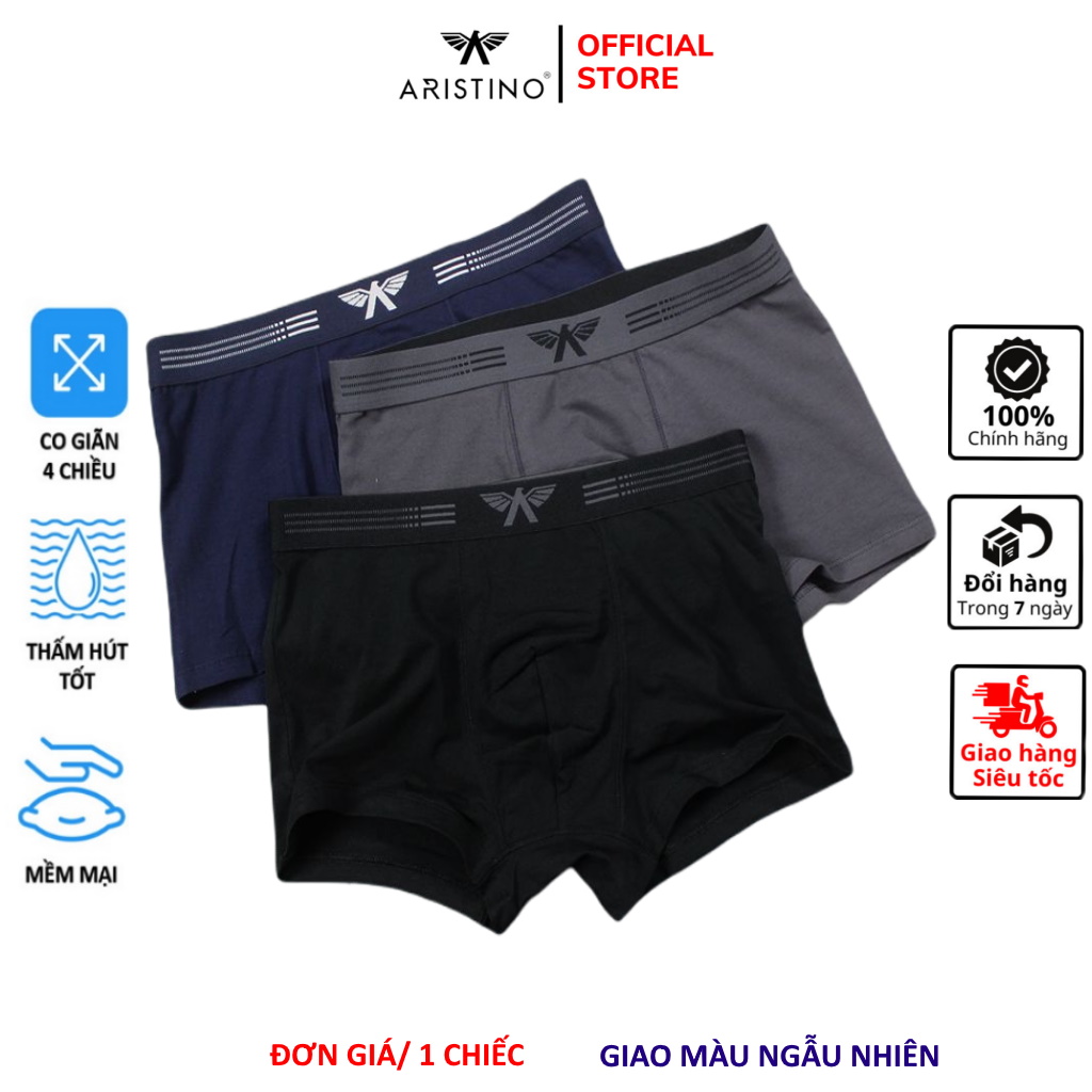 Quần lót nam sịp đùi Aristino ABX056 quần xì dáng boxer chất Cotton Organic cao cấp mềm mịn co giãn thấm hút thoát ẩm khử mùi giao màu ngẫu nhiên