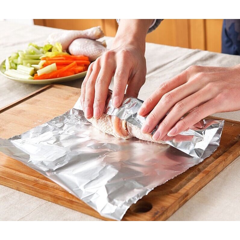 Giấy bạc nướng thịt, bánh, cuộn giấy nướng bạc