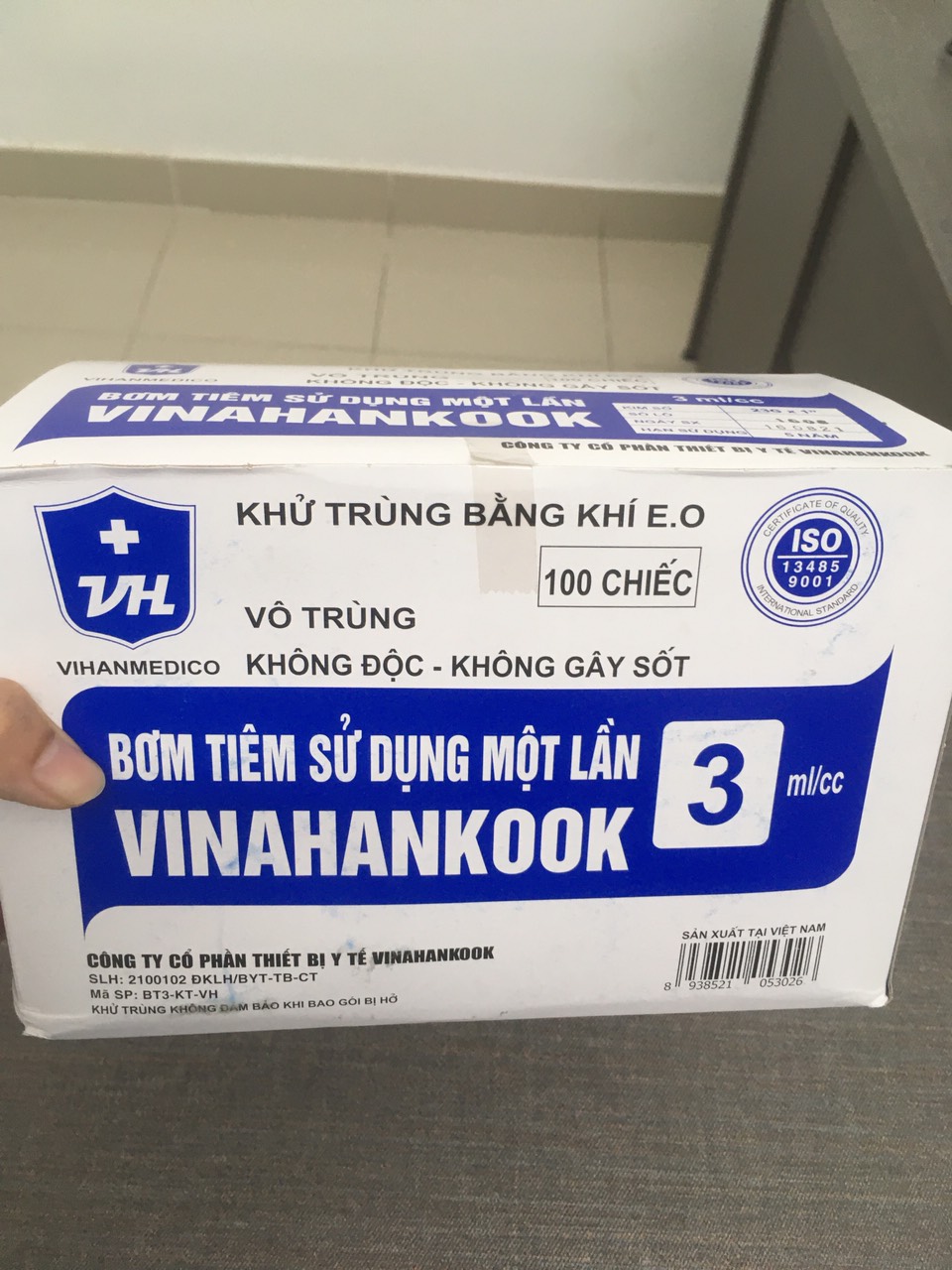 Bơm tiêm sử dụng 1 lần VINAHANKOOK (3ml/cc)
