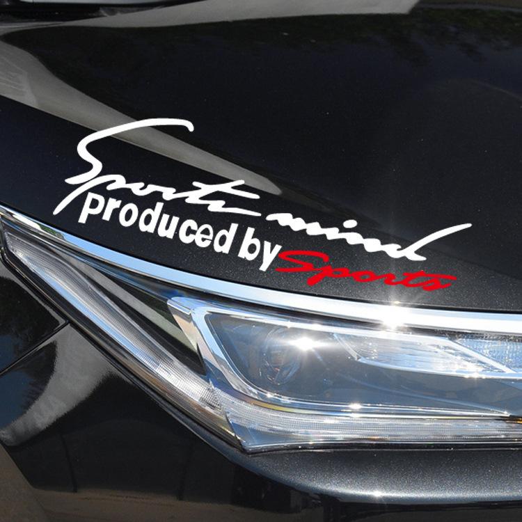 Tem Decal Thể Thao Trang Trí Ô Tô SPORT MIND PRODUCED BY SPORT [Màu Trắng + Đỏ]
