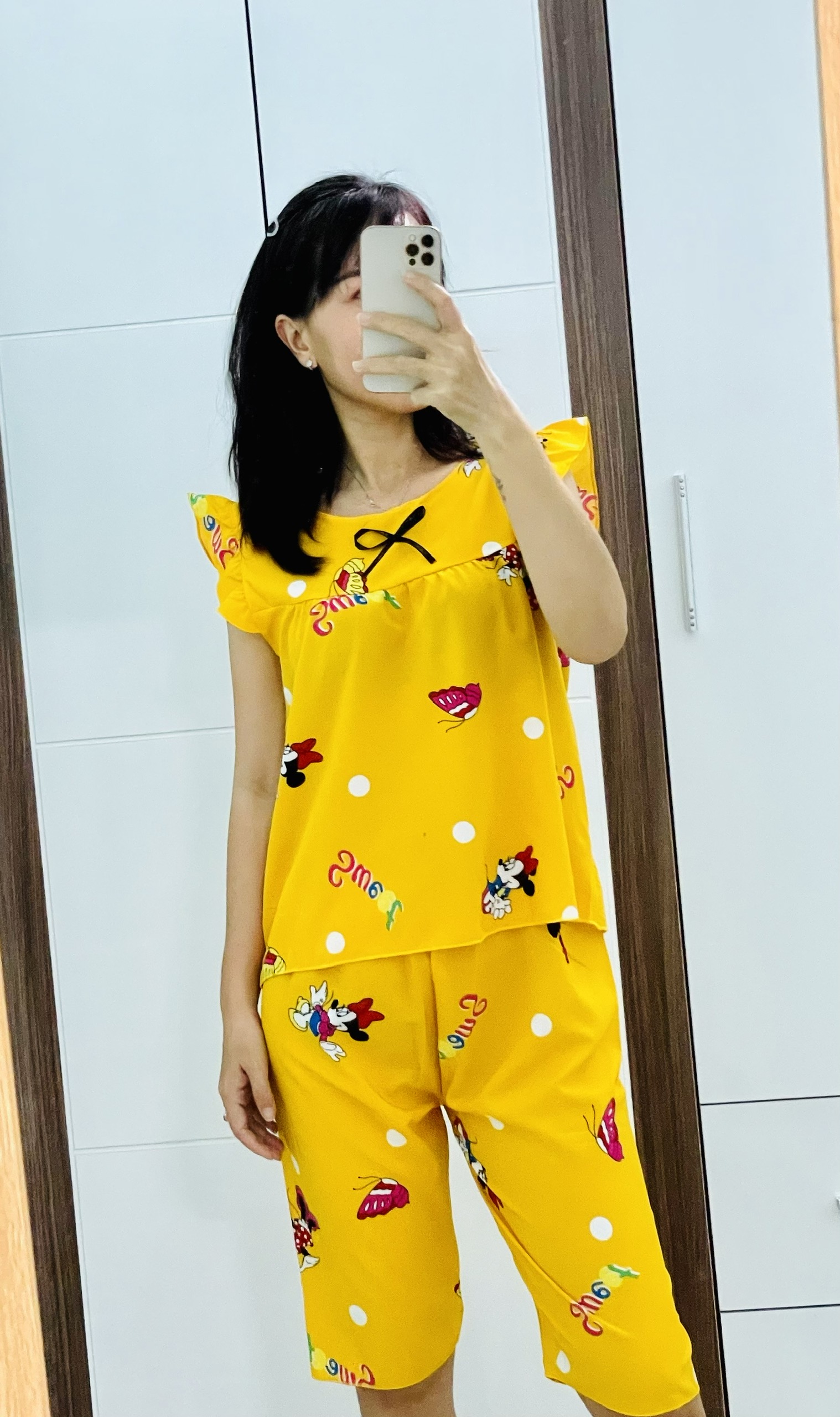 Đồ bộ mặc nhà cánh tiên lửng , size dưới 52kg