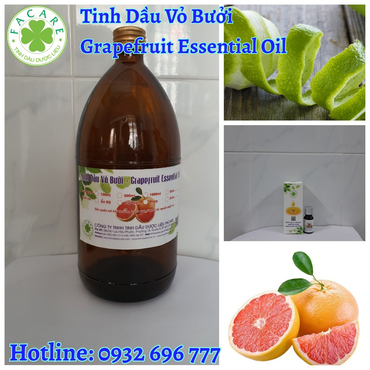 Tinh dầu Vỏ bưởi Grapefruit essential oil - 10ml