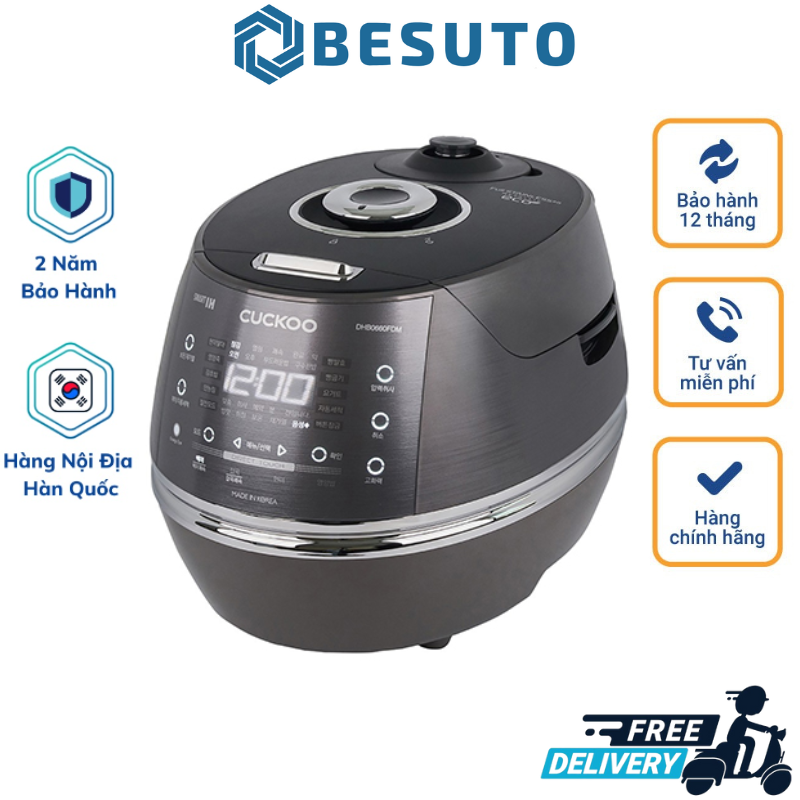 Nồi cơm điện cao tần cuckoo crp-dhb0660fdm, nồi cơm áp suất điện tử , nồi cơm điện 1l, công suất 1090w, 15 chế độ nấu, lòng nồi chống dính kim cương, bảo hành 24 tháng