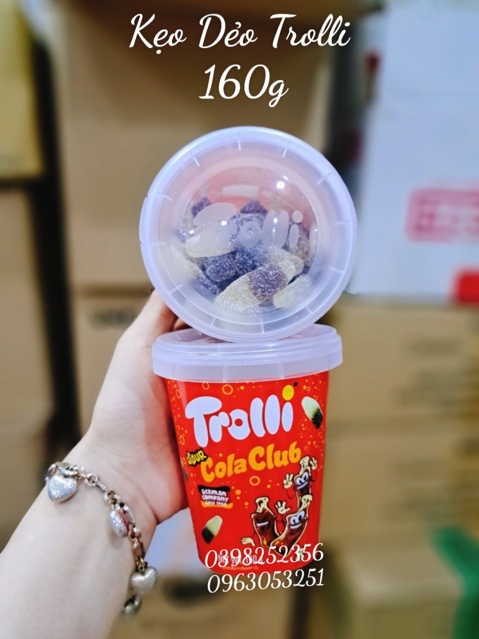 Kẹo dẻo sâu trolli - hũ 160g