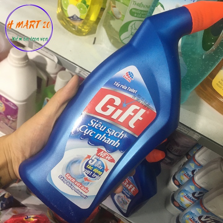 Nước tẩy bồn cầu gift 600ml đậm đặc, siêu sạch