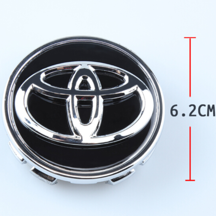 1 chiếc logo chụp mâm, ốp lazang bánh xe ô tô, xe hơi TOYOTA mã TOYOTA62 đường kính 62MM