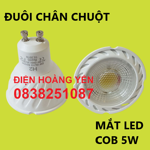 Đèn Led Chén COB 5W Chân Gài GU10 Cao Cấp