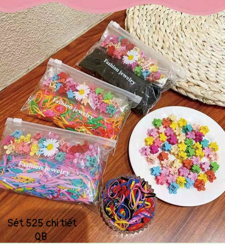 Set 525 Chi Tiết Cặp Tóc Buộc tóc , Cặp Tóc , Kẹp Tóc