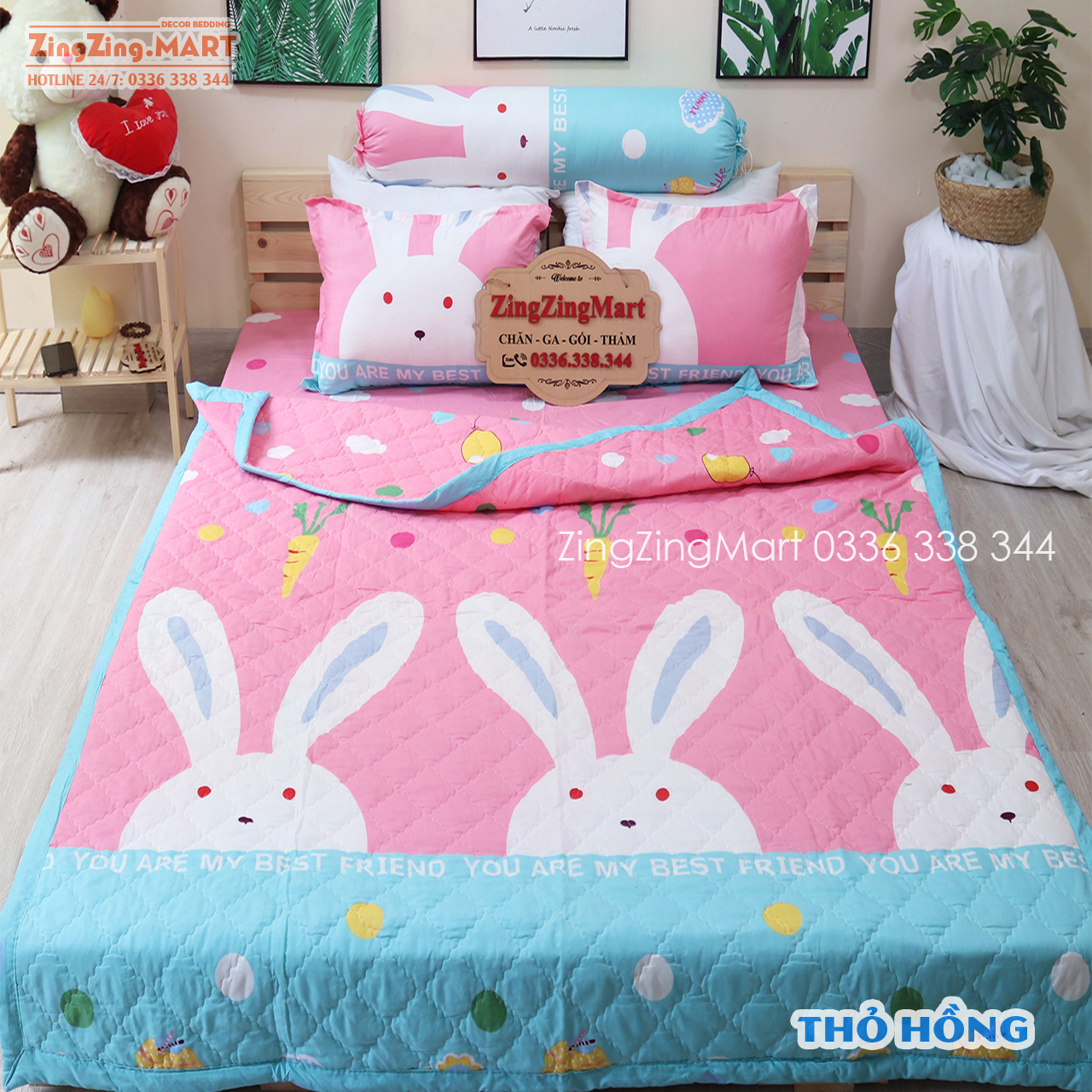 Chăn hè, mền hè, sét 5 chăn hè kèm ga gối và vỏ gối ôm, chất liệu cotton poly kích thước m2/m6/m8/2m2