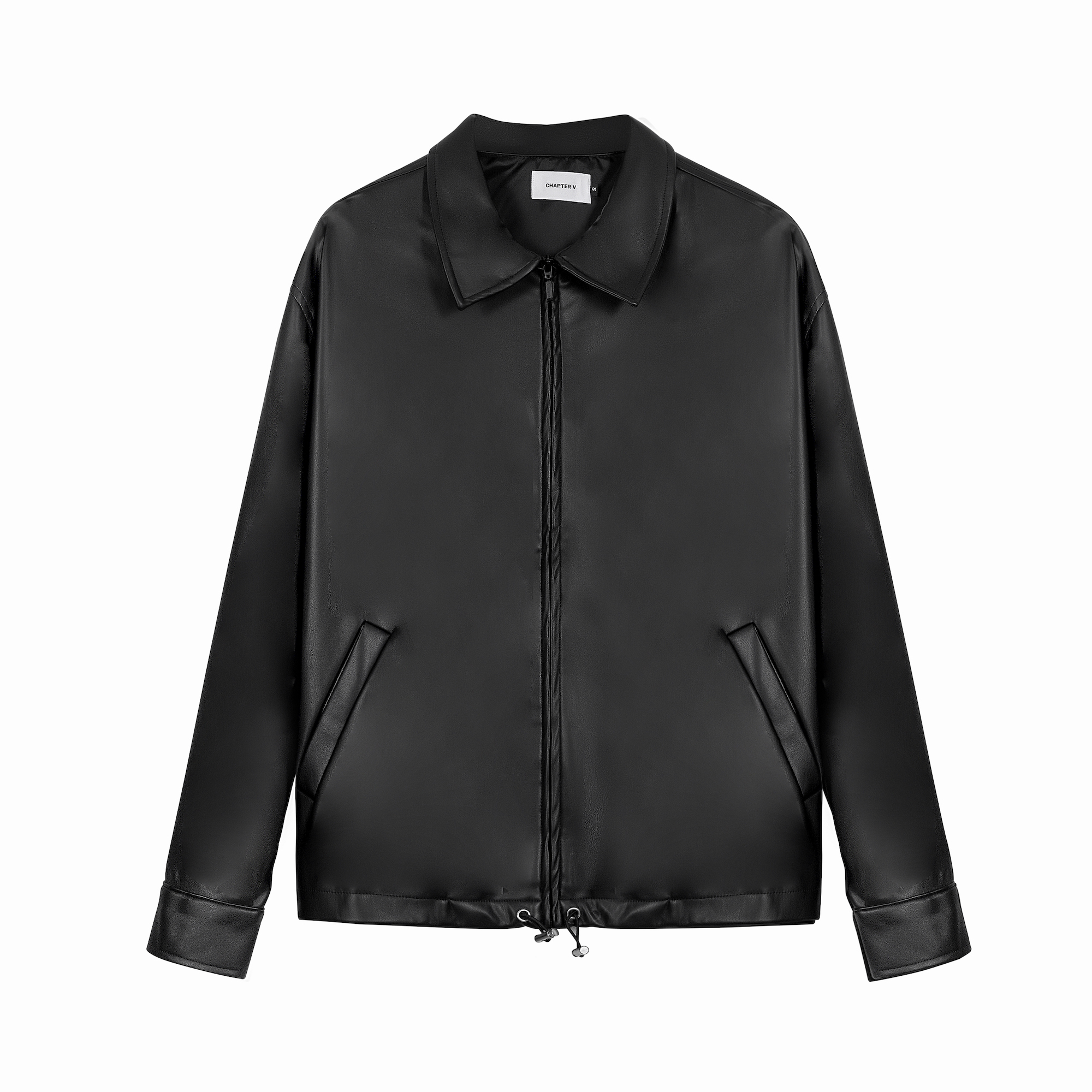 Áo khoác da form rộng - Black Leather Jacket