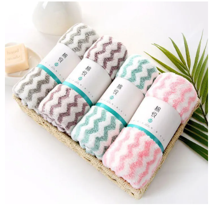Khăn mặt cao cấp kích thước 30x50cm (Màu ngẫu nhiên - khăn kẻ ngang)