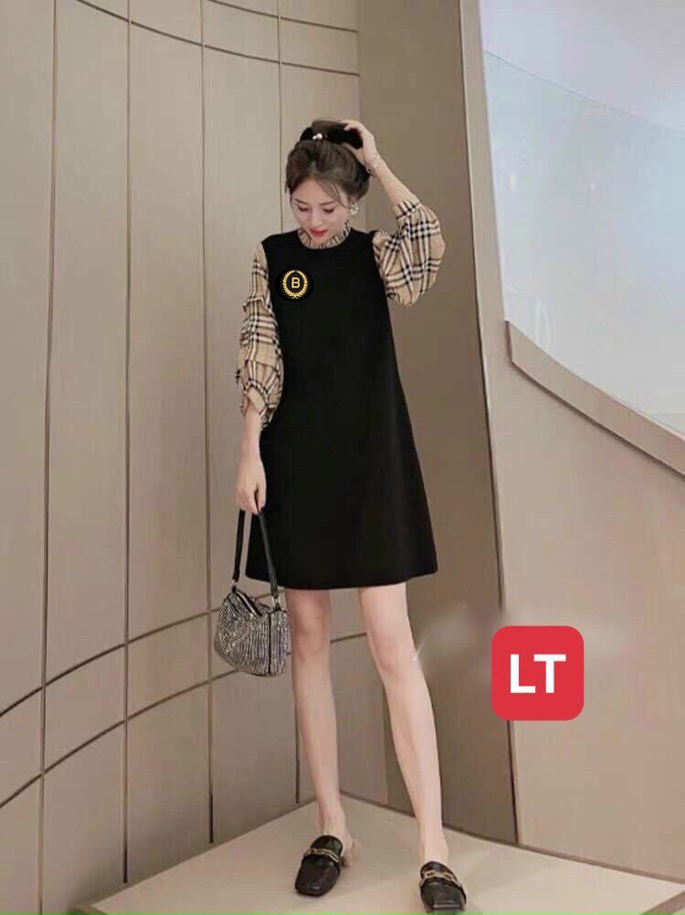 ĐẦM SUÔNG TAY NHÚN THIẾT KẾ DỄ MẶC, MÀU PHỐI SANG, ĐẸP CHO CÁC BẠN GÁI Bamboo Shop